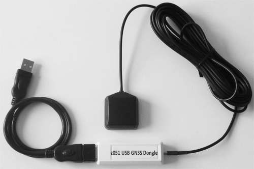 z051 USB GNSS dongle + USB extension cable + external GNSS antenna